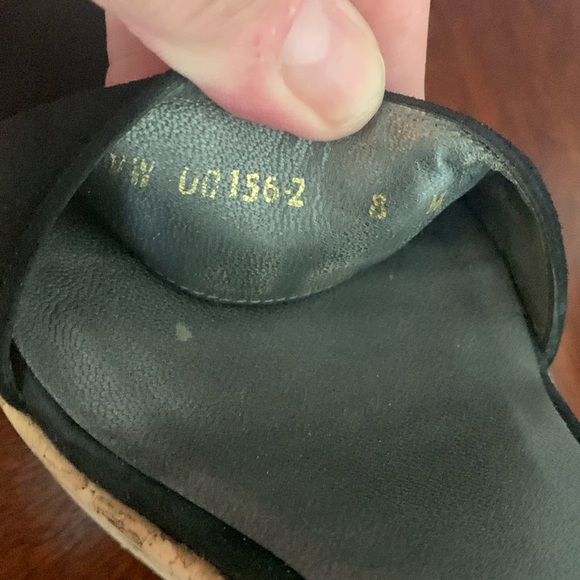 Authentic Stewart Weitzman women’s wedge sandal in black size 38/8B worn once - Picture 15 of 16